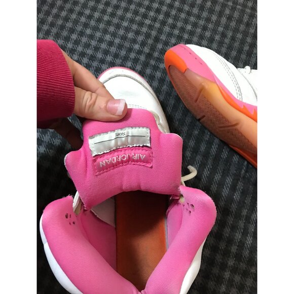 Nike Air Jordan 5 Retro GS White / Pink / Orange High-Top Sneakers Size 6Y Youth - Picture 8 of 9